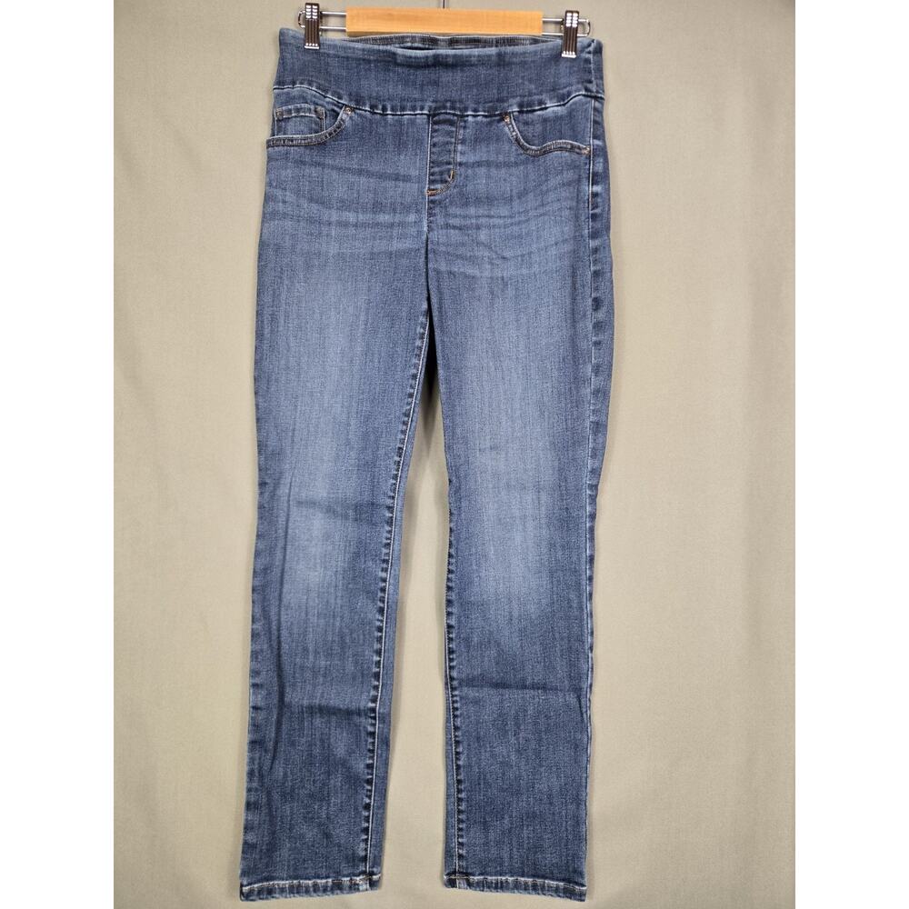Lee Sculpting Slim Fit Slim Leg Mid Rise Jeans Pull On Denim Pants Size 8M